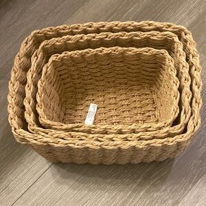 Livarno New Braided Tan Baskets Trio